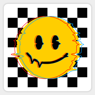 70s Vintage Smiley Glitch Sticker